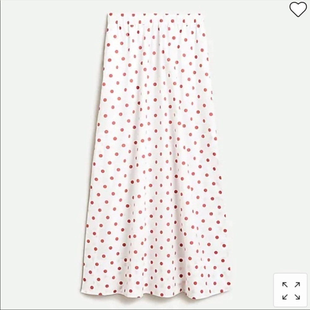 J. Crew Side Slit Cotton Poplin Polka Dot Maxi Skirt Size medium